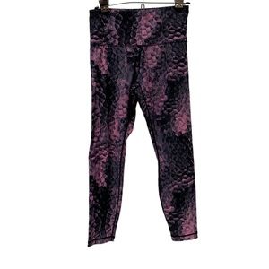 Lole Womens Cropped Leggings Black Pink Snake Print Size medium